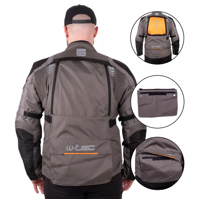 Touring Motorcycle Jacket W-TEC Smackton - Grey Orange