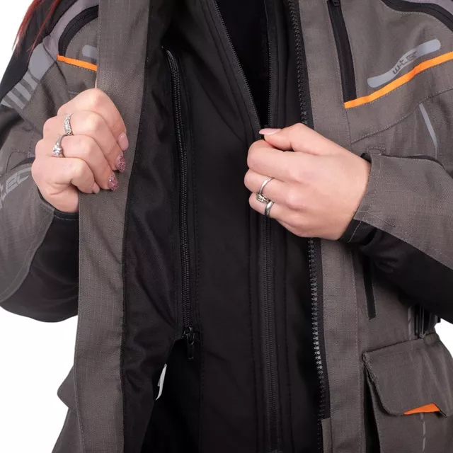 Women’s Touring Motorcycle Jacket W-TEC Smackton Lady - Grey Orange
