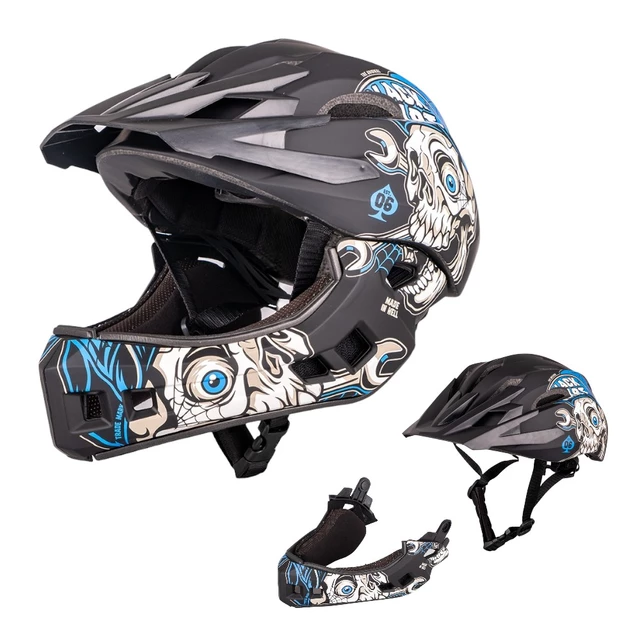 Downhill Helmet W-TEC Delgada - Freestyle Blue - Black Heart Mechanic