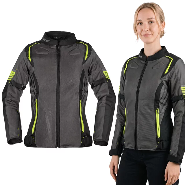 Women’s Summer Motorcycle Jacket W-TEC Jelsa - šedá-fluo - šedá-fluo