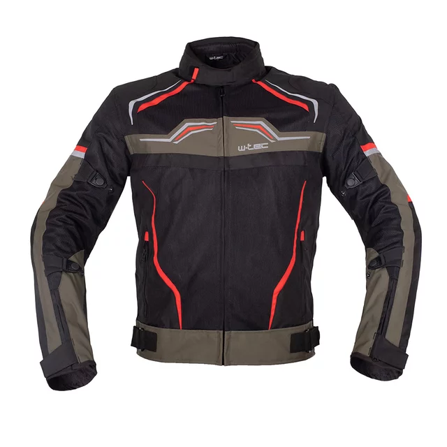 Summer Motorcycle Jacket W-TEC Rovin - černo-zeleno-červená - černo-zeleno-červená