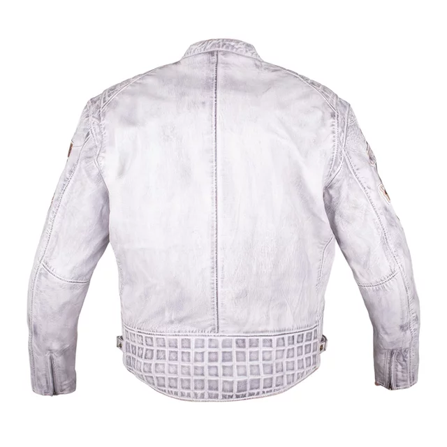 Men’s Leather Motorcycle Jacket W-TEC Sheawen White New