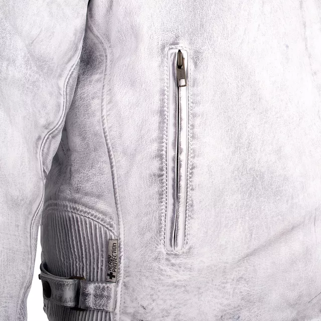 Men’s Leather Motorcycle Jacket W-TEC Sheawen White New