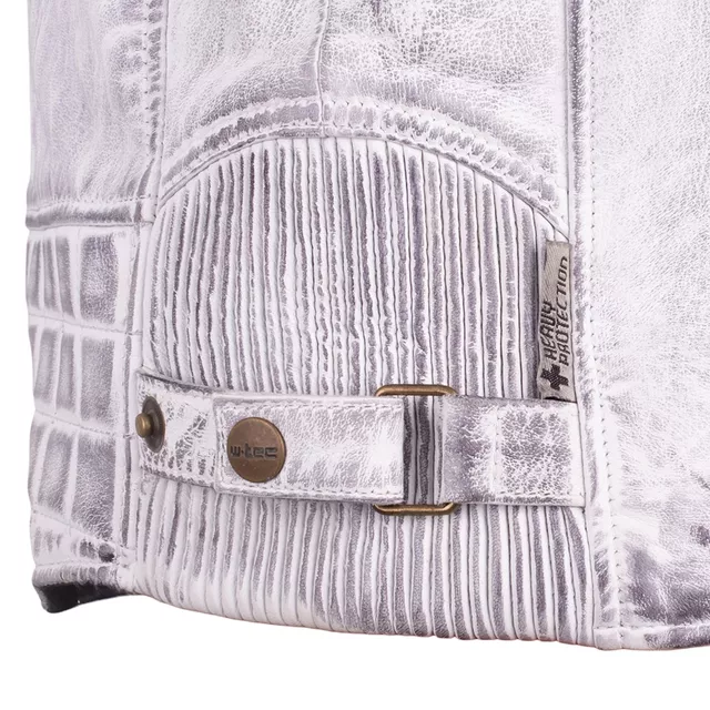 Men’s Leather Motorcycle Jacket W-TEC Sheawen White New