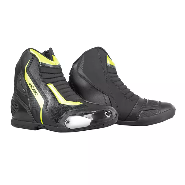 Motorcycle Boots W-TEC GlamCE - Black-Fluo Yellow - Black-Fluo Yellow