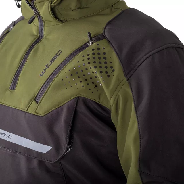 Men’s Softshell Motorcycle Jacket W-TEC Annorack - Khaki-Black