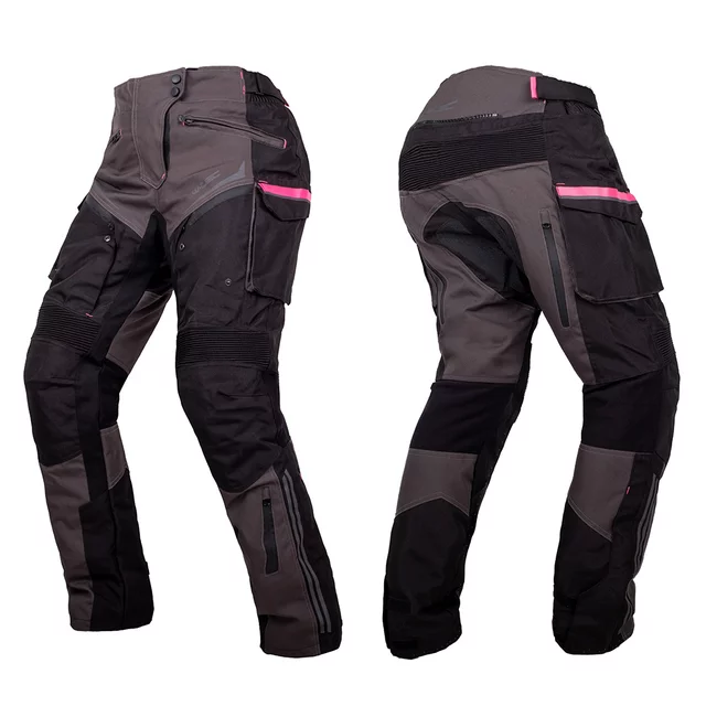 Women’s Motorcycle Pants W-TEC Barbata - černo-šedo-růžová - černo-šedo-růžová