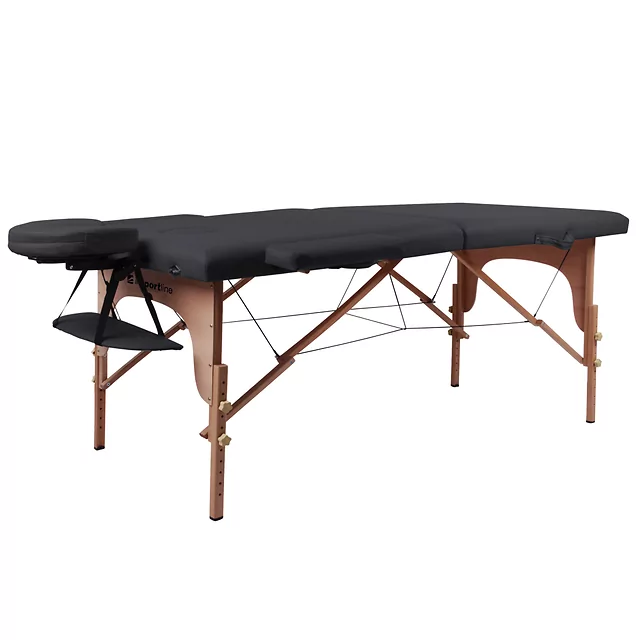 2-Section Wooden Massage Table inSPORTline Orashi (186 × 60 × 62.5–85.5 cm) - Cream