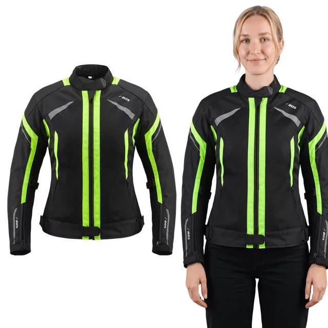 Women’s Summer Textile Motorcycle Jacket BOS Aylin - Black - Neon