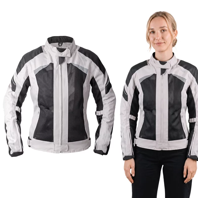 Women’s Summer Textile Motorcycle Jacket BOS Aylin - Silver Grey