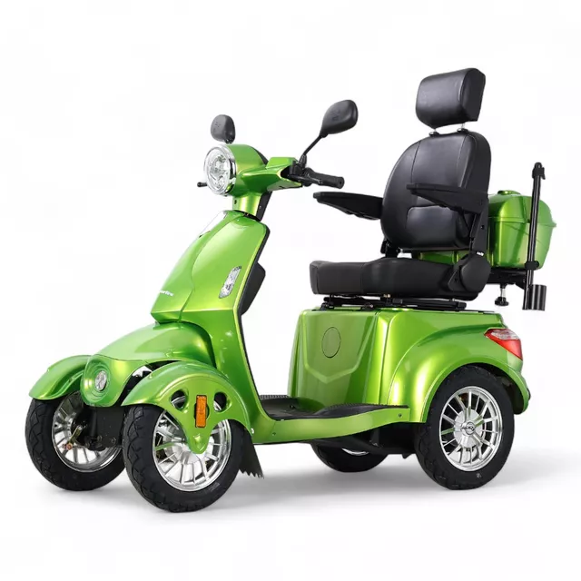 Four-Wheel Electric Scooter w/ Tow Bar inSPORTline Antun - Red - Green