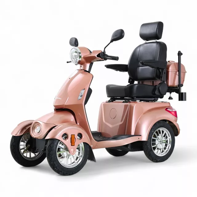 Four-Wheel Electric Scooter w/ Tow Bar inSPORTline Antun - Red - Pink