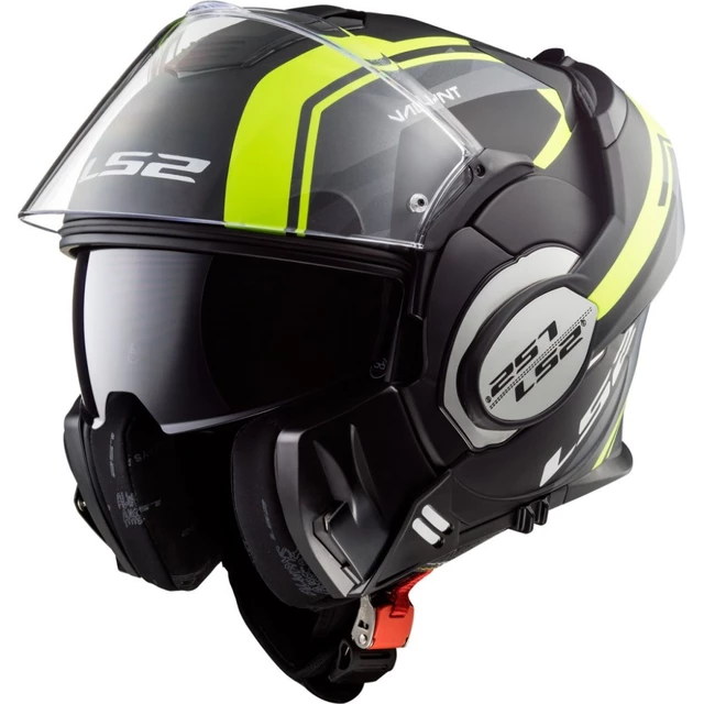 Flip-Up Motorcycle Helmet LS2 FF399 Valiant Lumen / H-V Yellow - Prox Matt H-V Yellow Black