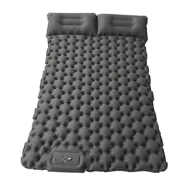 Inflatable Sleeping Pad for Two w/ Integrated Pump inSPORTline Faustea 192 x 125 x 8 cm - Blue - Grey