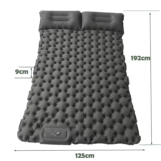 Inflatable Sleeping Pad for Two w/ Integrated Pump inSPORTline Faustea 192 x 125 x 8 cm - Blue