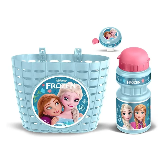 Cycling Set Frozen II (Basket, Water Bottle, Bell) – Light Blue