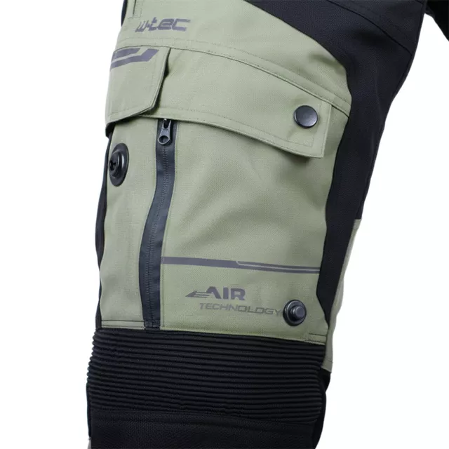 Motorcycle Pants W-TEC Karmal - černo-olivově zelená