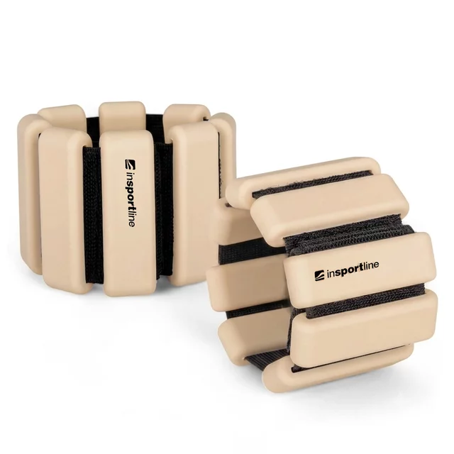 Ankle & Wrist Weights inSPORTline Brace 2 x 1 kg - mocha mousse - Beige