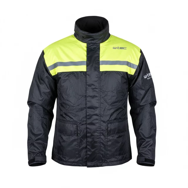 Motorcycle Rain Jacket W-TEC Nowet - Black-Fluo - Black-Fluo