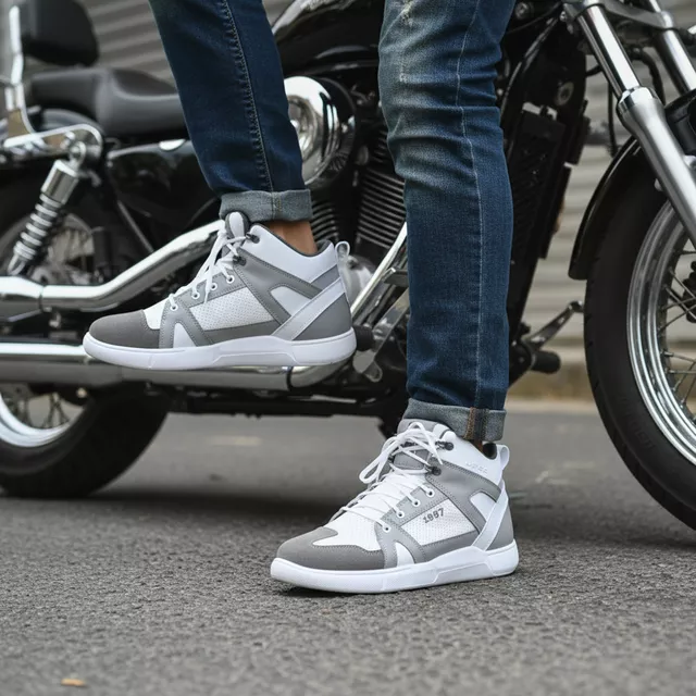 Motorcycle Boots W-TEC Arimes - White Grey