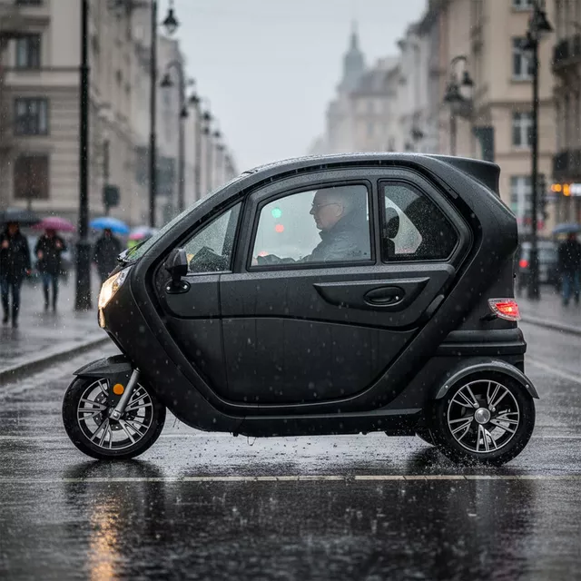 Electric Three-Wheeler w/ Roof W-TEC Tukago – 25 km/h - Blue
