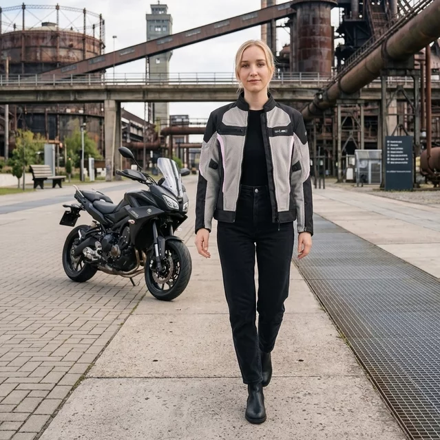 Women’s Summer Motorcycle Jacket W-TEC Mirelia - Black-Grey