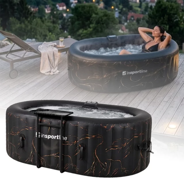 Inflatable Hot Tub inSPORTline Voytano 150 x 80 x 65 cm - Blue - Black-Gold
