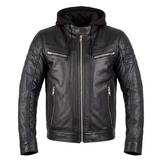Leather Motorcycle Jacket W-TEC Murayo - Black