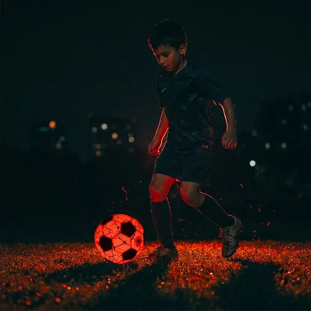 Light‑Up Soccer Ball w/ LED Light inSPORTline Lumikick, Size 5