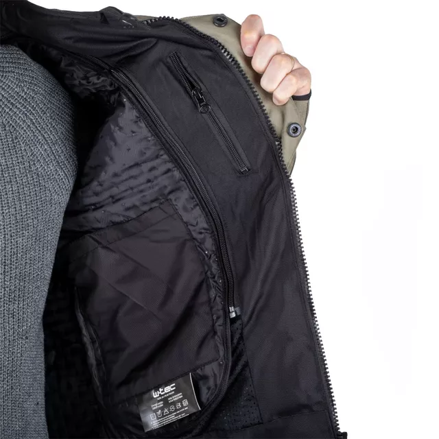 Touring Motorcycle Jacket W-TEC Karmal - černo-olivově zelená