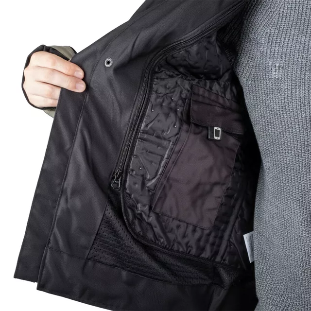 Touring Motorcycle Jacket W-TEC Karmal - černo-olivově zelená