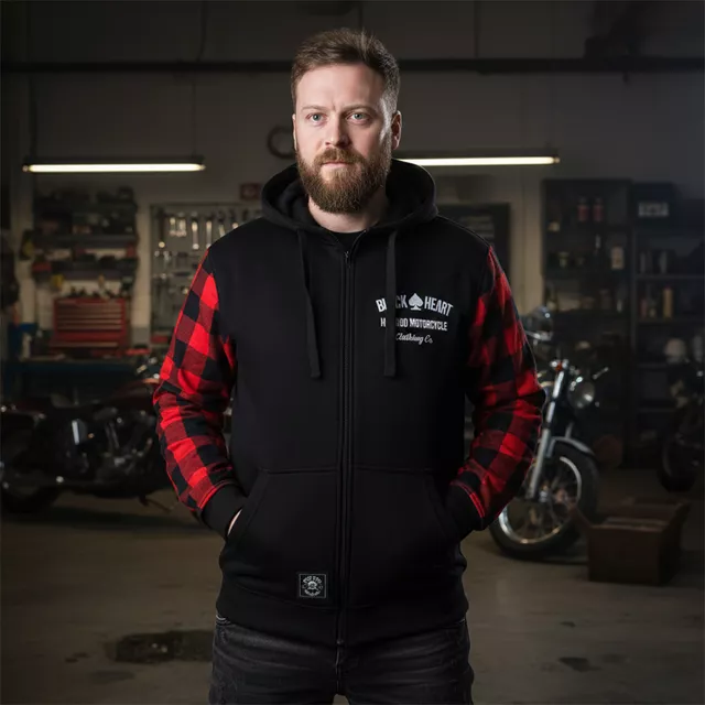 Motorcycle Hoodie W-TEC Black Heart Ramforge - Red-Black