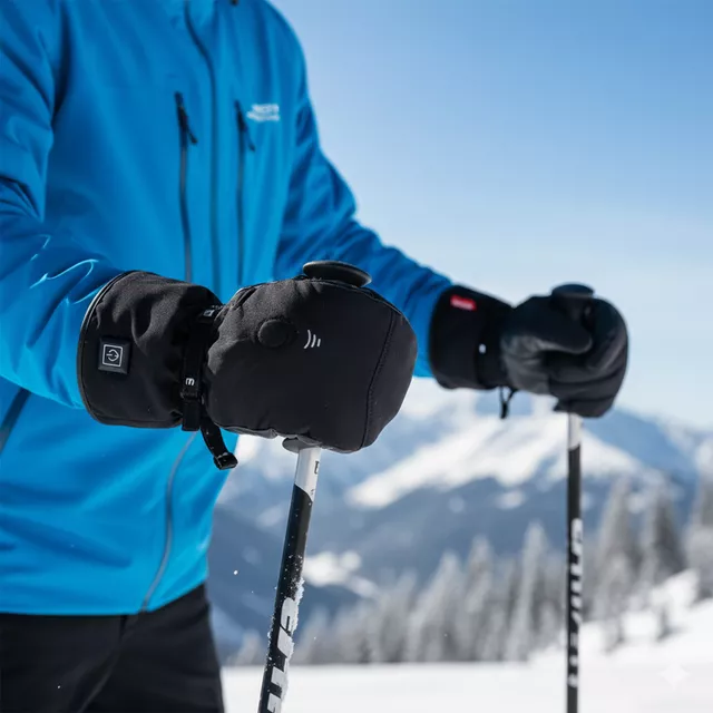 2-in-1 Heated Gloves W-TEC HEATflip 2 x 2,000 mAh - Black