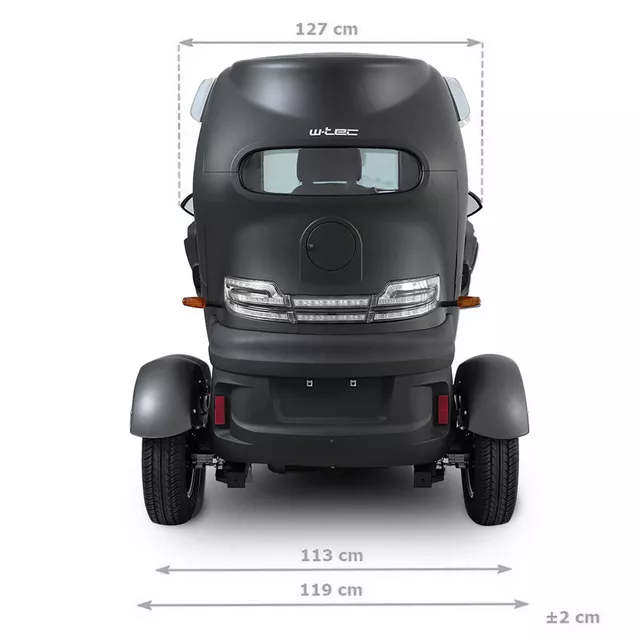Electric Three-Wheeler w/ Roof W-TEC Tukago – 25 km/h - Blue