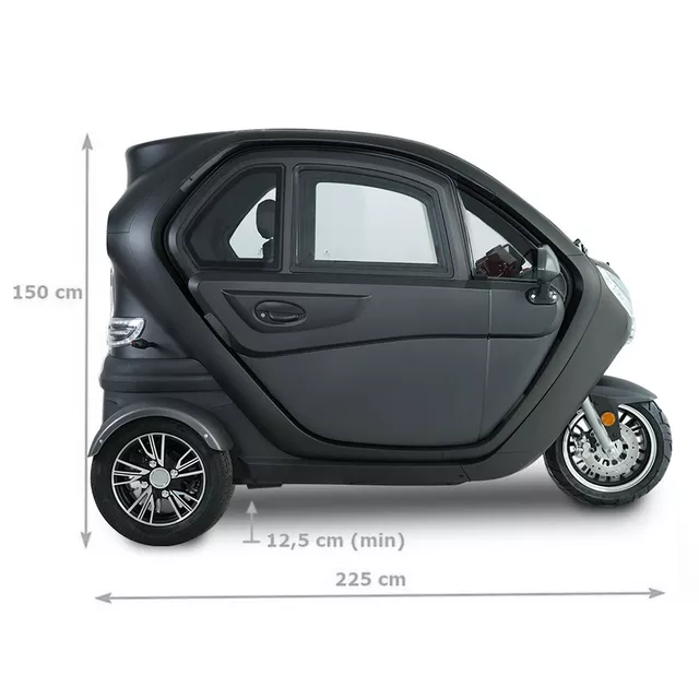 Electric Three-Wheeler w/ Roof W-TEC Tukago – 25 km/h - Blue