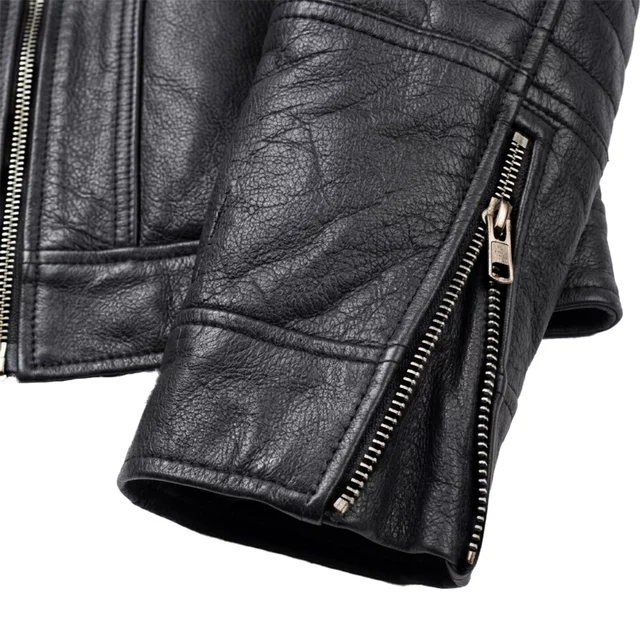 Leather Motorcycle Jacket W-TEC Murayo II - Black