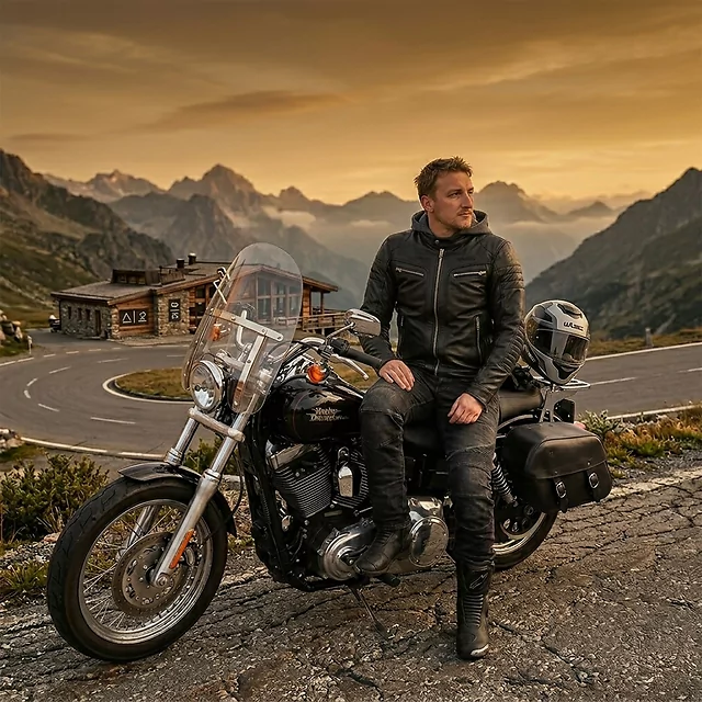 Leather Motorcycle Jacket W-TEC Murayo