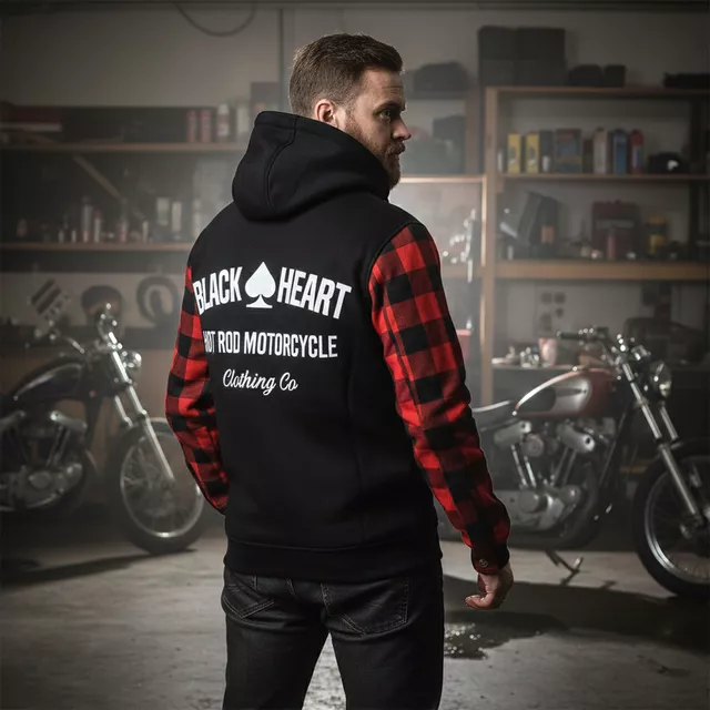 Motorcycle Hoodie W-TEC Black Heart Ramforge - Red-Black