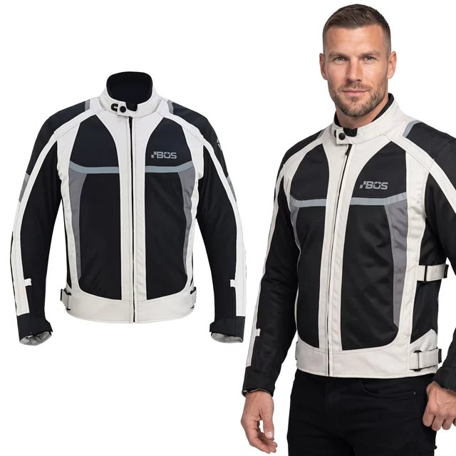 Men’s Motorcycle Jacket BOS Libera - Neon - Gray