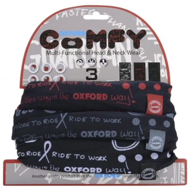 Universal Multi-Functional Neck Warmer Oxford Comfy 3-Pack - Grafitti Mono - Grafitti Mono