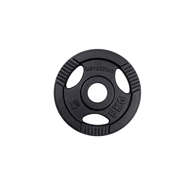 Cast Iron Olympic Weight Plate inSPORTline Hamerton Black 5 kg, 50 mm