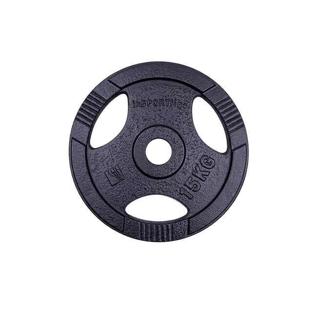Cast Iron Olympic Weight Plate inSPORTline Hamerton Black 15 kg, 50 mm