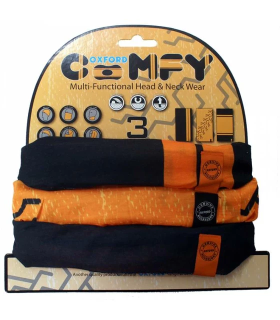 Universal Multi-Functional Neck Warmer Oxford Comfy 3-Pack - Grafitti Mono - Harley Davidson Colours