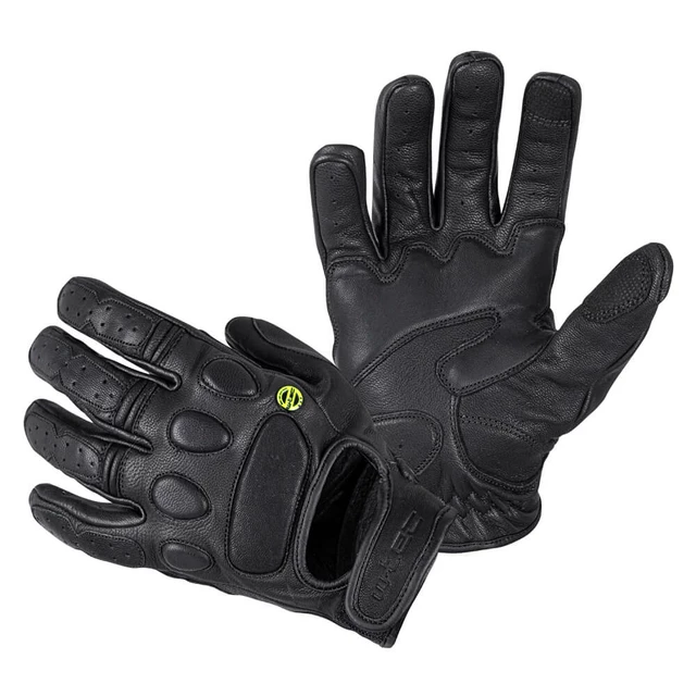 Leather Motorcycle Gloves W-TEC Cherton - Black - Black
