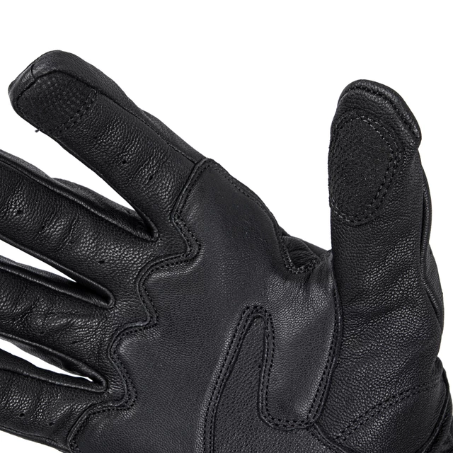 Leather Motorcycle Gloves W-TEC Cherton - Black