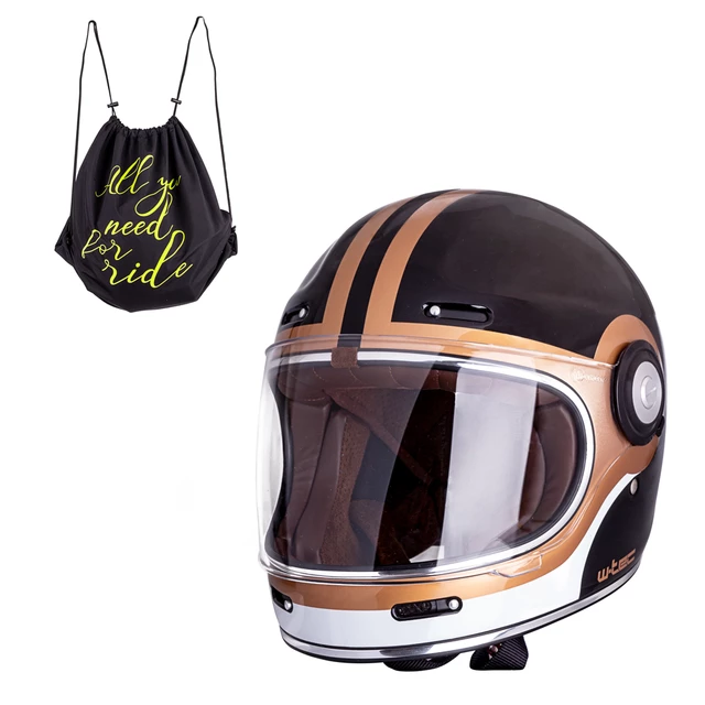 Motorcycle Helmet W-TEC Fiber Glass Black