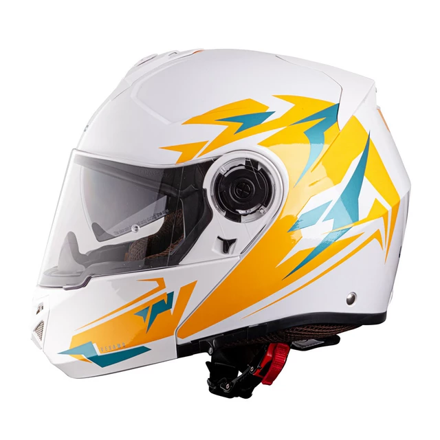 Flip-Up Motorcycle Helmet W-TEC Vexamo PI Graphic w/ Pinlock® - Black Graphic