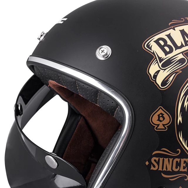 Motorcycle Helmet W-TEC Kustom Black Heart - Starter, Matte Black