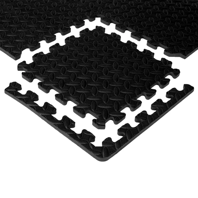 Puzzle mat inSPORTline Famkin (12 tiles, 18 edges) - mocha mousse - Black