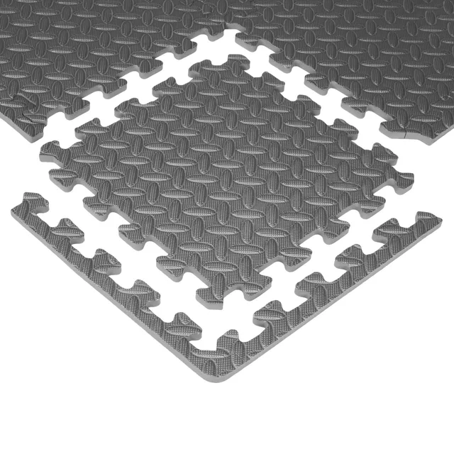 Puzzle mat inSPORTline Famkin (12 tiles, 18 edges) - mocha mousse - Grey